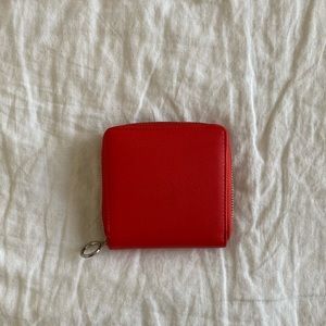 UO Wallet - faux leather red exterior